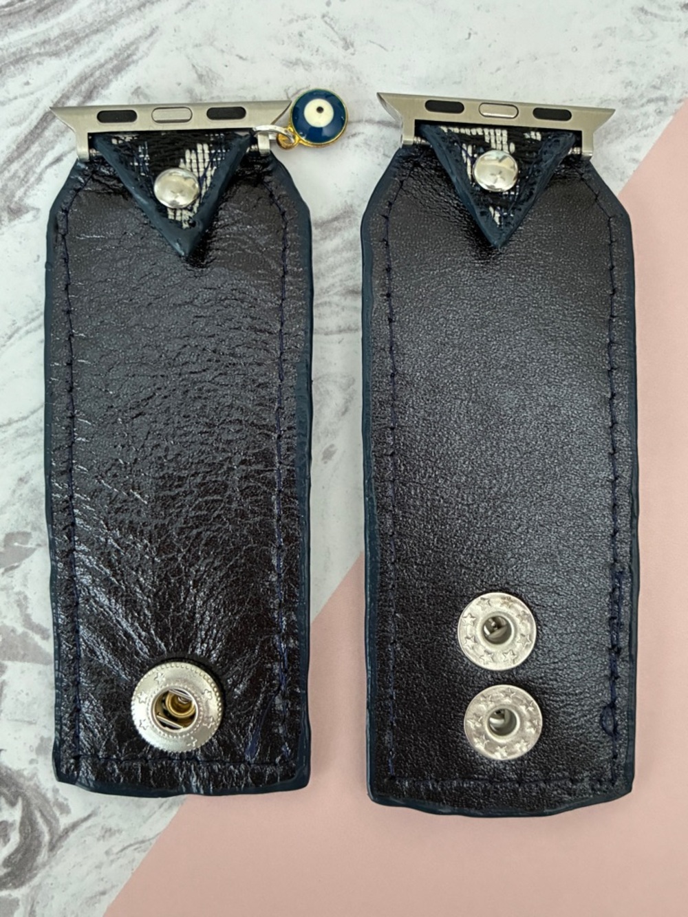 Watching Me Creations Authentic Upcycled Navy Dior Apple Watch Band - Size 4 - Picture 3 of 6